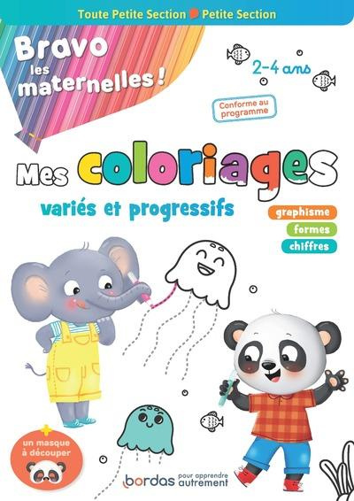 Mes coloriages variés et progressifs toute petite section-petite section. Avec un masque à découper