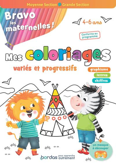 Mes coloriages variés et progressifs moyenne section-grande section. Avec un masque à découper