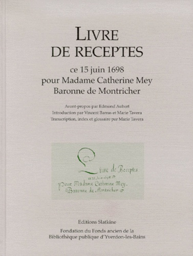 LIVRE DE RECEPTES.