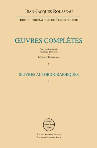 CONFESSIONS ET DOCUMENTS AUTOBIOGRAPHIQUES. 2 VOLS