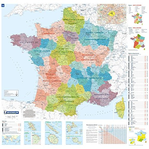 France administrative poster 77,4 X 74,5 cm 1/1 700 000