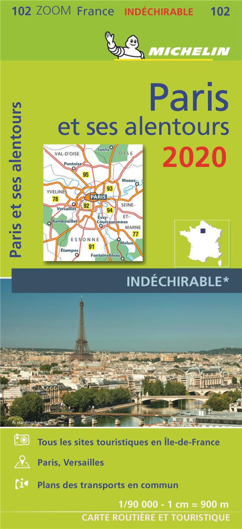 102 Zoom France - Paris et ses alentours 2020 indéchirable 1:90000