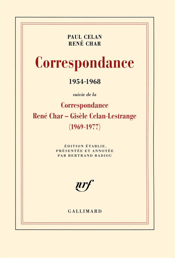 Correspondance 1954-1968. Avec des lettres de Gisèle Celan-Lestrange, Jean Delay, Marie-Madeleine De