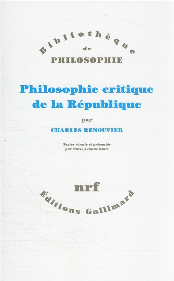 Philosophie critique de la République