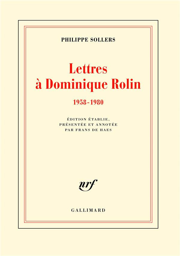 Lettres à Dominique Rolin (1958-1980)