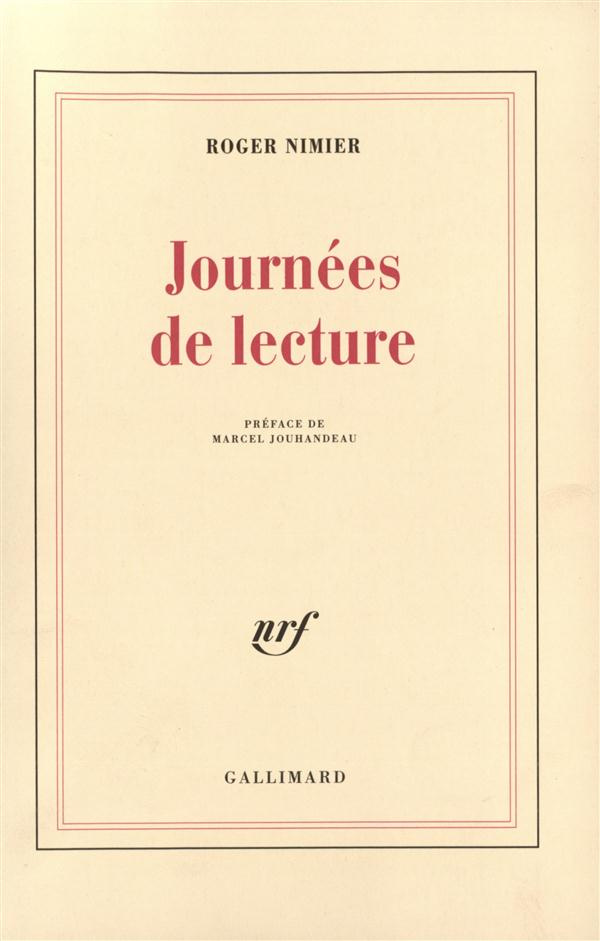 Journées de lecture. Tome 1