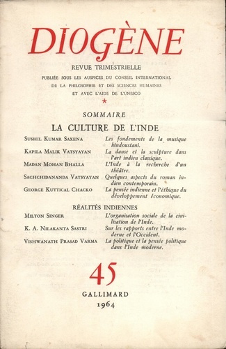 Diogène N° 45 : La culture de l'Inde