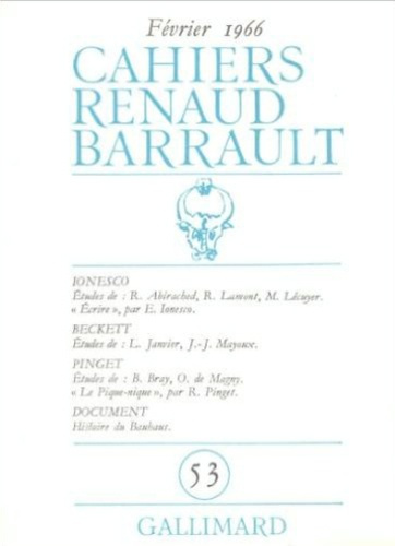 Cahiers Renaud-Barrault N° 53 : Ionesco - Beckett