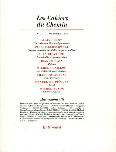 Les cahiers du Chemin N° 16