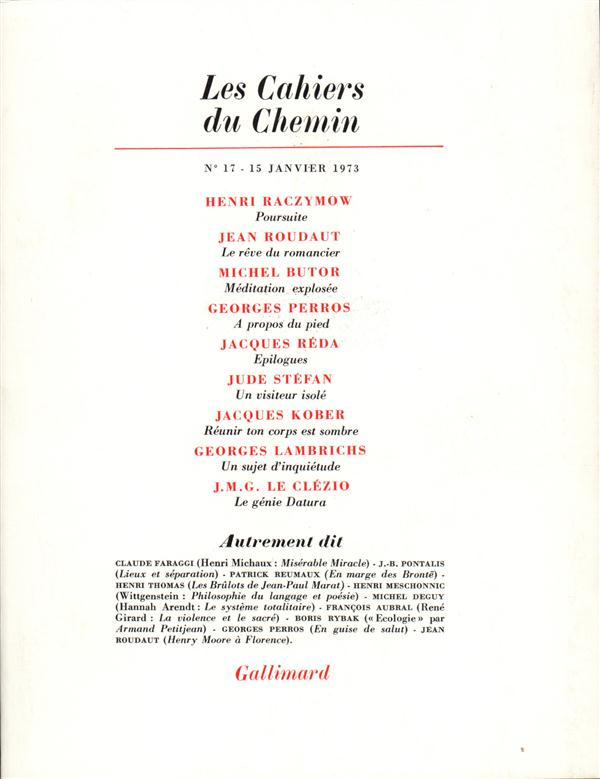 Les cahiers du Chemin N° 17