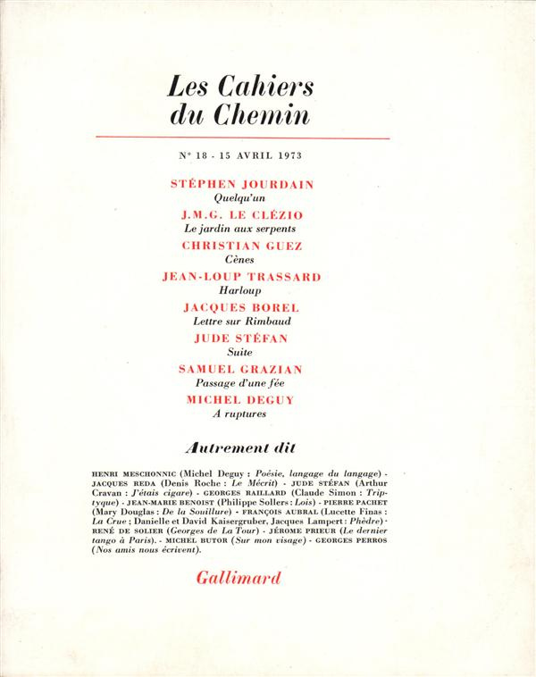 Les cahiers du Chemin N° 18