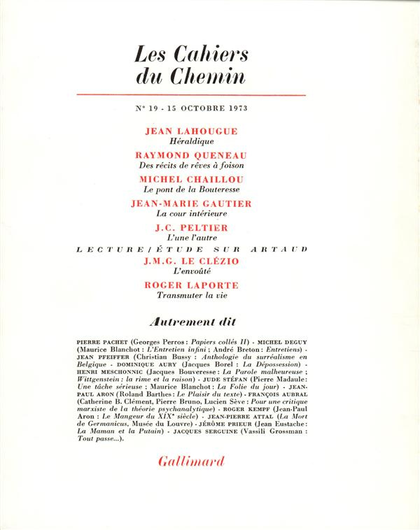 Les cahiers du Chemin N° 19