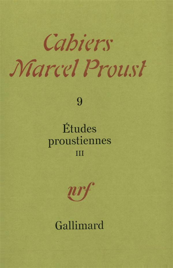 ETUDES PROUSTIENNES