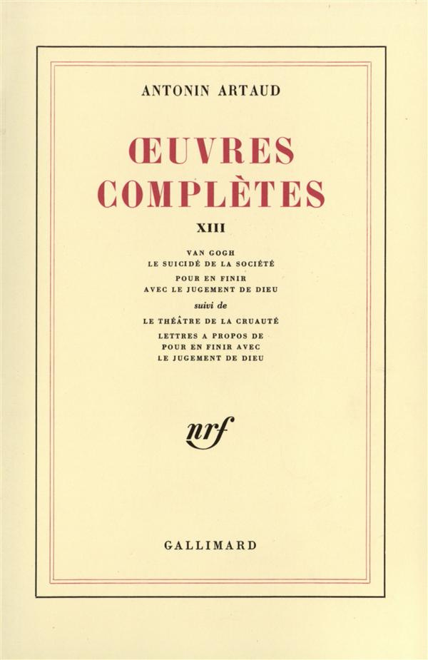 OEUVRES COMPLETES. Tome 13