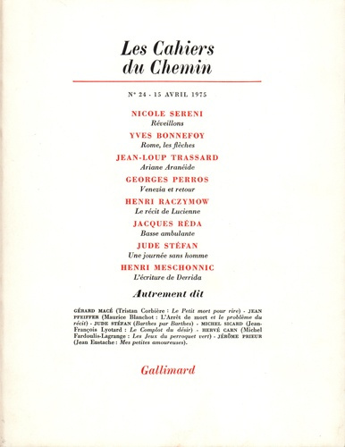 Les cahiers du Chemin N° 24, 15 Avril 1974
