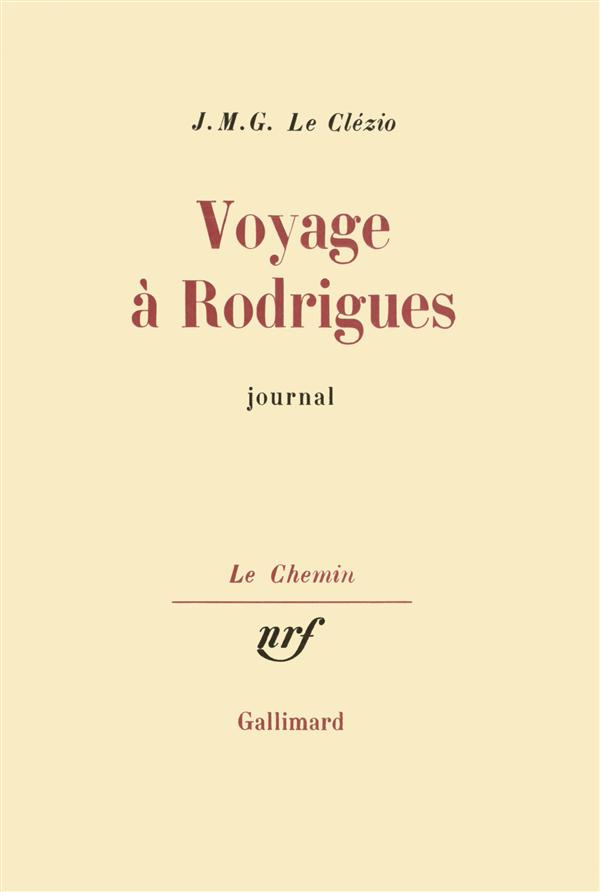 VOYAGE A RODRIGUES. Journal
