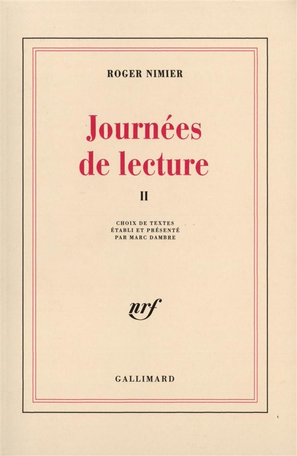 Journées de lecture. Tome 2, 1951-1962