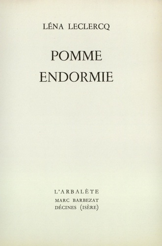 Pomme endormie