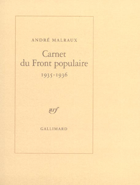 CARNET DU FRONT POPULAIRE - (1935-1936)