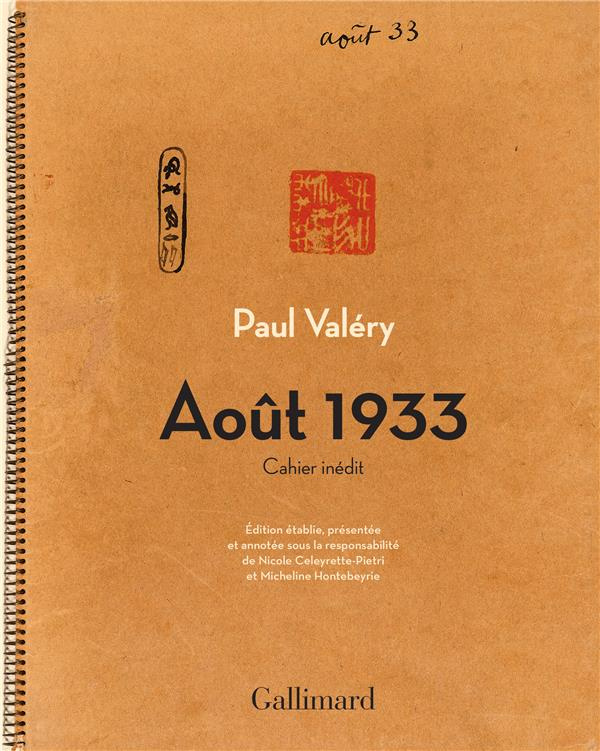 Août 1933. Cahier inédit