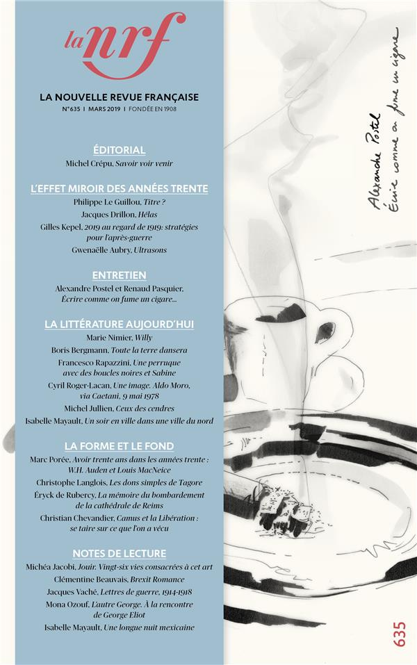 La Nouvelle Revue Française N° 635, mars 2019