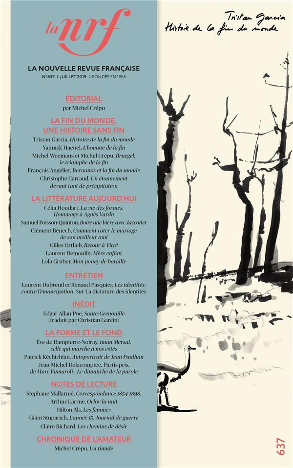 La Nouvelle Revue Française N° 637, juillet 2019