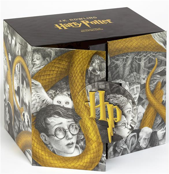 Harry Potter Intégrale : Coffret en 7 volumes. Avec 1 frise de l'artiste et les quatre blasons des m