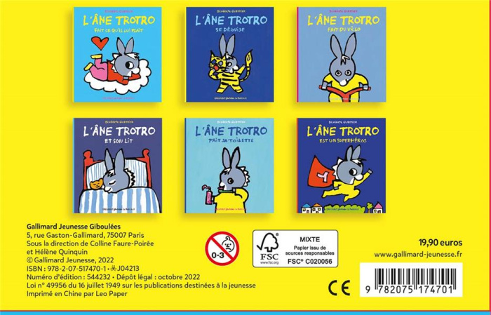 L'Ane Trotro : La mini-bibliothèque. 6 histoires trotro rigolotes : L'âne Trotro et son lit ; L'âne