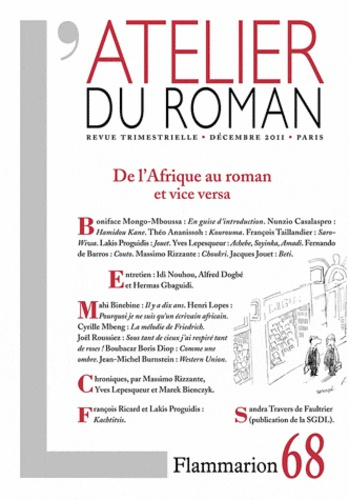 L'ATELIER DU ROMAN - DE L'AFRIQUE AU ROMAN ET VICE-VERSA