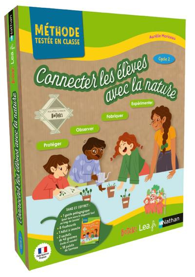 Connecter les élèves à la nature Cycle 2. Coffret avec 1 guide pédagogique, 8 flashcards, 1 hôtel à