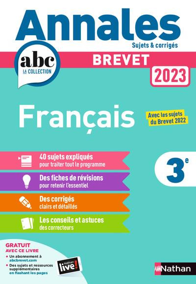 Français 3e. Sujets & corrigés, Edition 2023