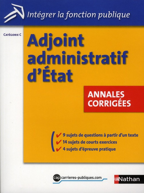 Concours Adjoint administratif d'Etat. Catégorie C