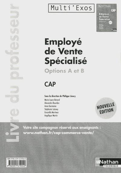 Employé de vente spécialisé options A et B CAP. Livre du professeur