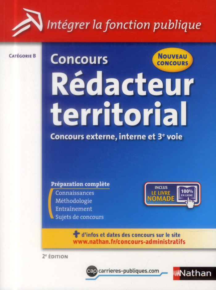 Concours Rédacteur territorial. Catégorie B, 2e édition