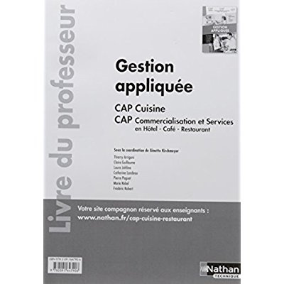 Gestion appliquée CAP cuisine CAP commercialisation et services en hôtel-café-restaurant. Livre du p