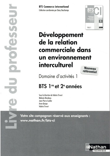 Développement de la relation commerciale dans un environnement interculturel BTS 1re et 2e années BT