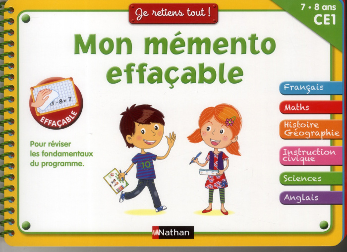 Mon mémento effaçable. CE1 7-8 ans