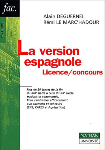 LA VERSION ESPAGNOLE LICENCE/CONCOURS
