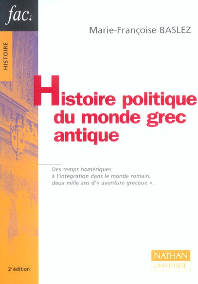 HISTOIRE POLITIQUE DU MONDE GREC ANTIQUE