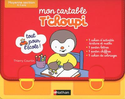 Mon cartable T'choupi Moyenne section 4-5 ans. Coffret avec 1 cahier d'activités écriture et maths,