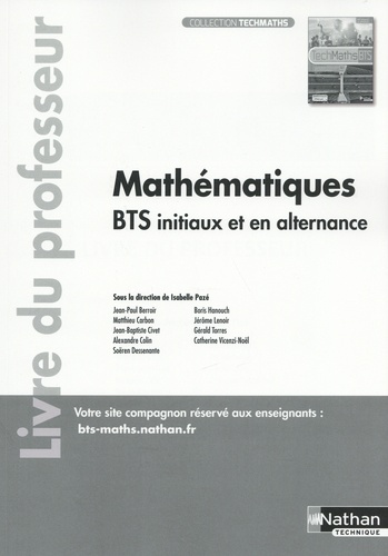 Mathématiques BTS initiaux et en alternance. Livre du professeur, Edition 2023