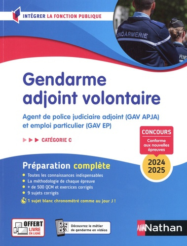 Gendarme adjoint volontaire - Tout en un - Intégrer la fonction publique - 2024/2025
