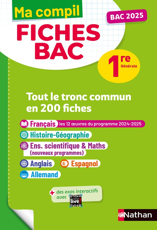 Tout le tronc commun en 200 fiches 1re générale. Edition 2025