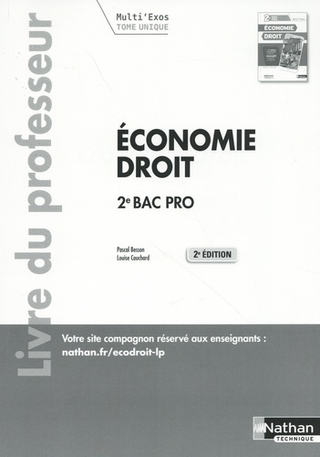 Economie-Droit 2de Bac Pro. Livre du professeur, 2e édition