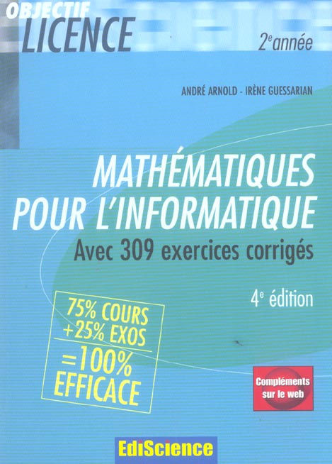 Mathématiques pour l'informatique. Avec 309 exercices corrigés, 4e édition