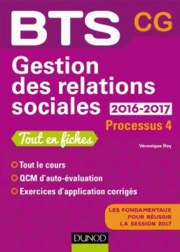 Gestion des relations sociales BTS CG Processus 4. Edition 2016-2017