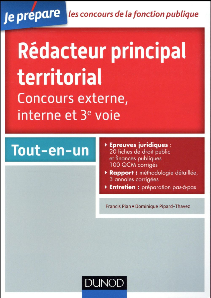 Rédacteur principal territorial. Concours externe, interne et 3e voie