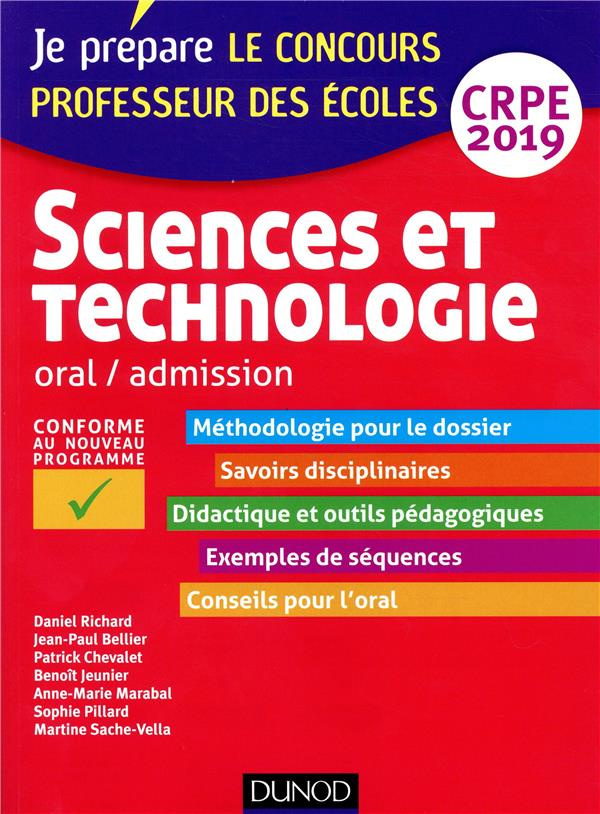 SCIENCES ET TECHNOLOGIE - ORAL, ADMISSION - CRPE 2019