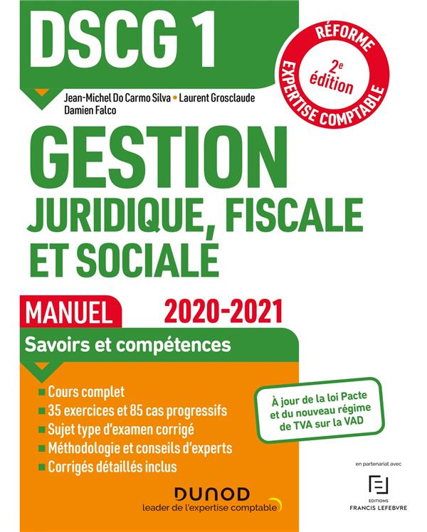 Gestion juridique, fiscale et sociale DSCG 1. Manuel, Edition 2020-2021