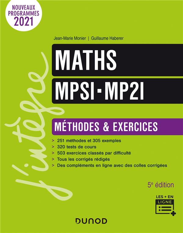 Maths MPSI-MP2I. Méthodes et exercices, 5e édition